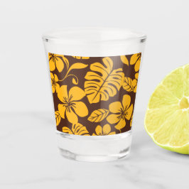 COPO DE SHOT PADRÃO DE BIKINI ROSA EM MARROM/DOURADO