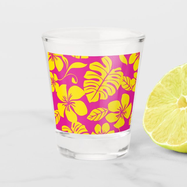COPO DE SHOT PADRÃO DE BIKINI ROSA EM ROSA CLARO/AMARELO (Frente)