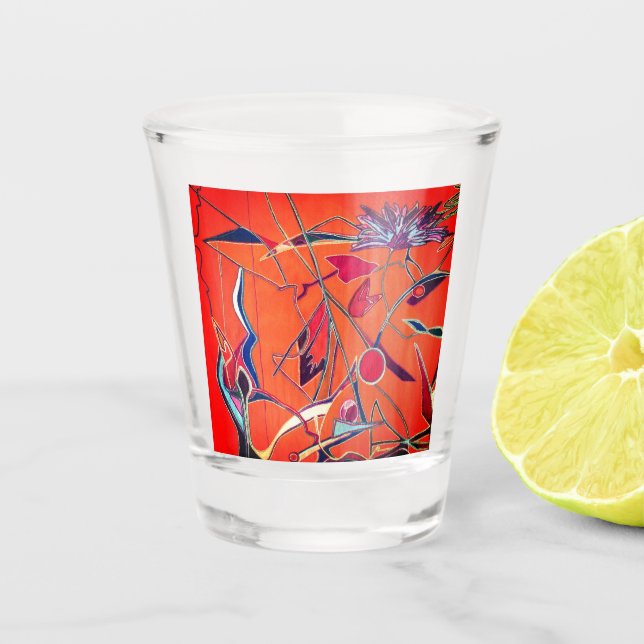 Copo De Shot Padrão de flor de laranja (Frente)