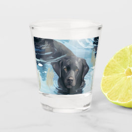 Copo De Shot Padrão de Natação do Labrador Preto