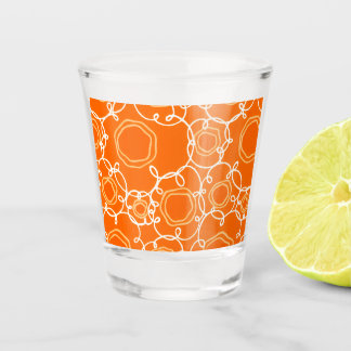 COPO DE SHOT PADRÃO FLORAL ABSTRATO EM LARANJA