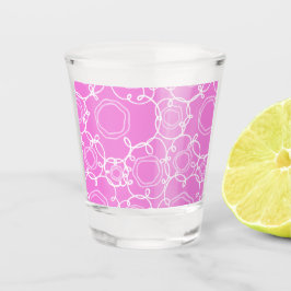 COPO DE SHOT PADRÃO FLORAL ABSTRATO EM ROSA SUAVE