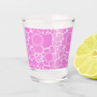 COPO DE SHOT PADRÃO FLORAL ABSTRATO EM ROSA SUAVE