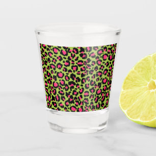 Copo De Shot Padrão-leopardo em framboesa no Verde limão
