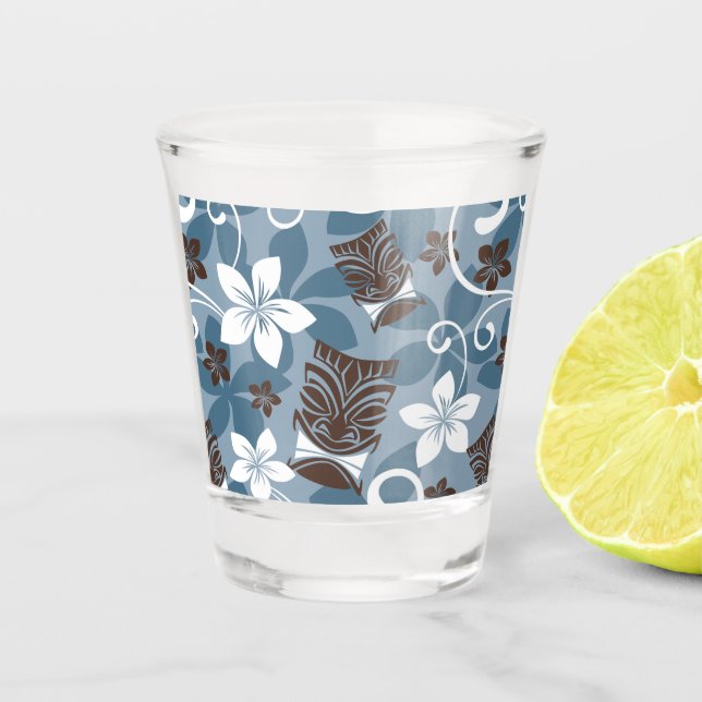 COPO DE SHOT PADRÃO LUAU TIKI EM AZUL (Frente)