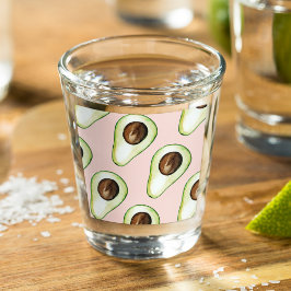 Copo De Shot Padrão Moderno De Pastel Rosa E Verde Avocado
