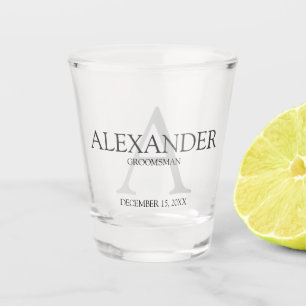Copo De Shot Padrinho de casamento Personalizado de Monograma e