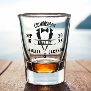 Copo De Shot Padrinho de casamento Tuxedo Casamento Personaliza