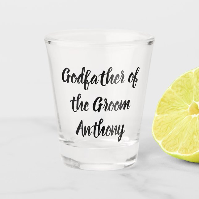 Copo De Shot Padrinho do Casamento de Nome Personalizado do Gro (Frente)