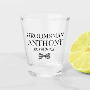 Copo De Shot Padrinho Preto Elegante Bolo de Noivo Casamento