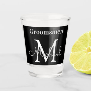 Copo De Shot padrinhos de casamento personalizados branco preto