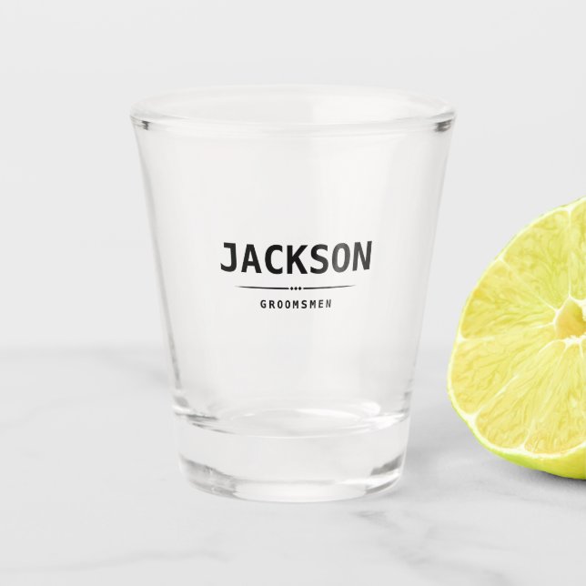 Copo De Shot Padrinhos de casamento Personalizados de Nome Simp (Frente)