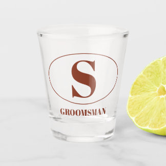 Copo De Shot Padrinhos de casamento Simples Modernos de Monogra