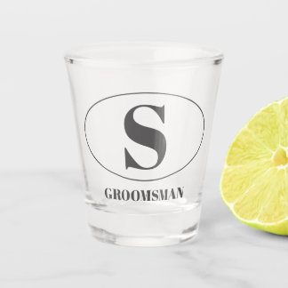 Copo De Shot Padrinhos de casamento Simples Modernos de Monogra