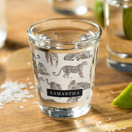 Copo De Shot Padrões Selvagem de Animais Selvagens de Leopardo