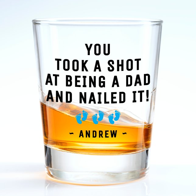 Copo De Shot Pai Bebê Pés (Dad Baby Feet Shot Glass
)
