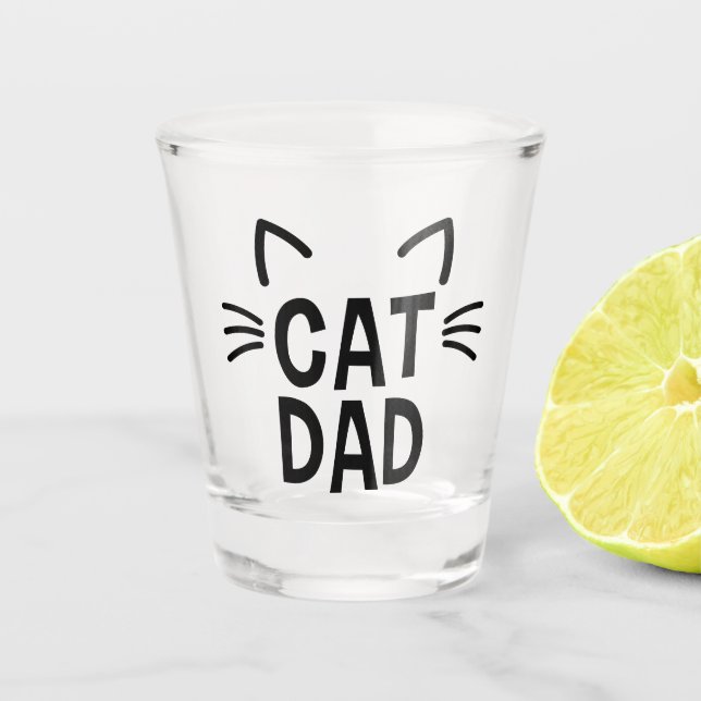 Copo De Shot Pai De Gato Com Ouvidos E Sussurros (Frente)