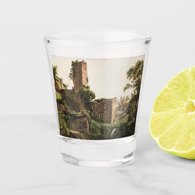 Copo De Shot Paisagem com Ruínas (Edifício Arruinado Antigo) (Frente)