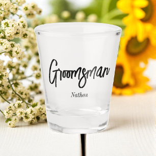 Copo De Shot Pajem de noivo preto branco roteiro Casamento  