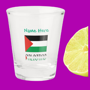 Copo De Shot Palestina Bandeira Palestina Verde Personalizada