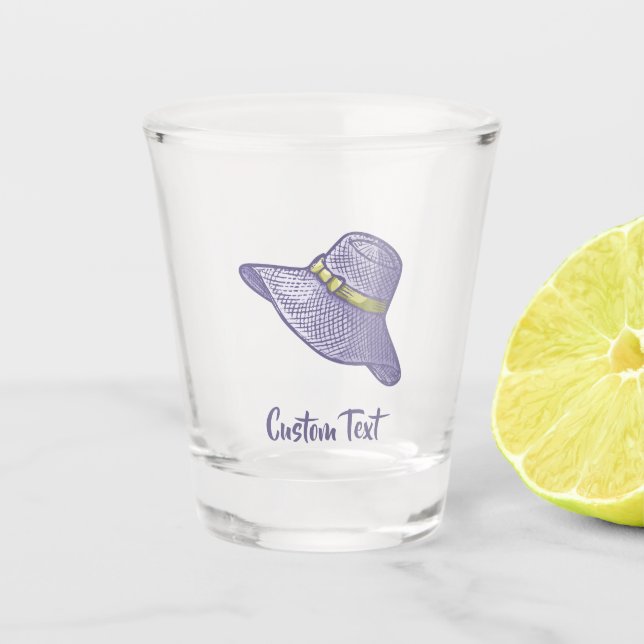 Copo De Shot Palha Desenhada Mão Hat Lilac (Frente)