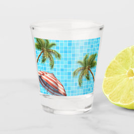 Copo De Shot Palm Tree Sun Umbrella Verão