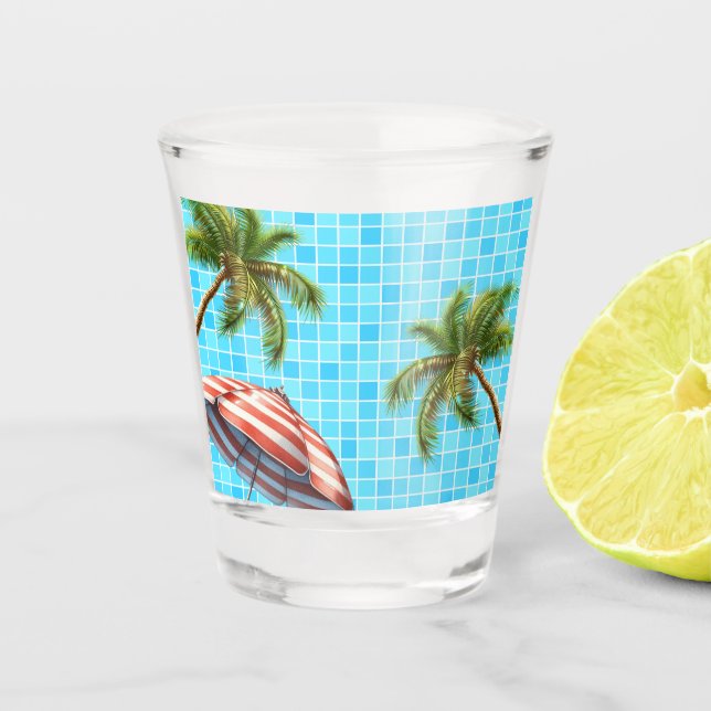 Copo De Shot Palm Tree Sun Umbrella Verão (Frente)