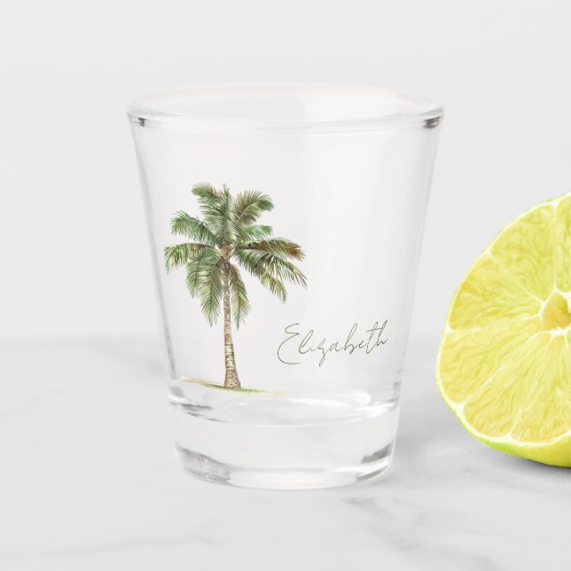 Copo De Shot Palmeira Costeira Personalizada (Frente)