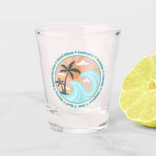 Copo De Shot Palmeiras tropicais das ilhas havaianas