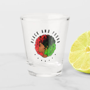 Copo De Shot Pan-africana menina mulher negra verde vermelho or