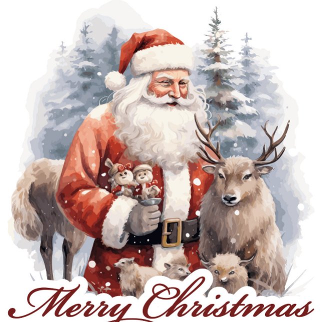 Copo De Shot Papai Noel (Vintage Santa Claus and Reindeer Holiday Shot Glass!)