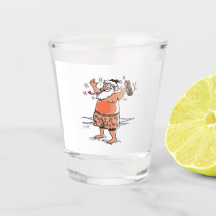 Copo De Shot Papai noel bebado vidro branco