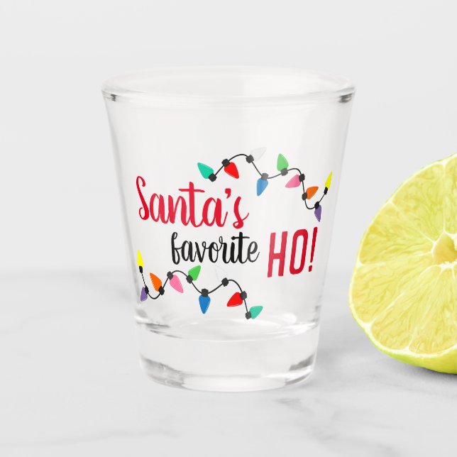 Copo De Shot Papai Noel engraçado ajudante luzes de Natal (Frente)