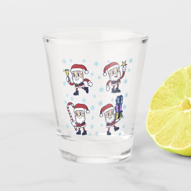 Copo De Shot Papais noeis de Natal (Frente)