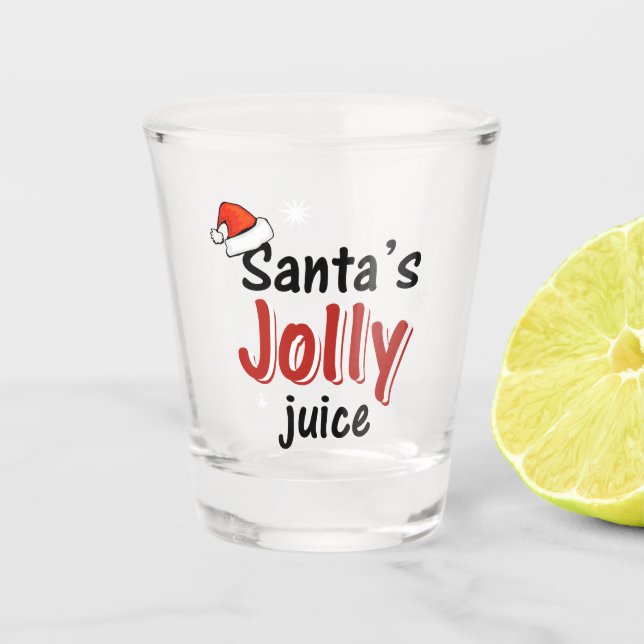 Copo De Shot Papais noeis Jolly Juice Christmas Chee Glass (Frente)