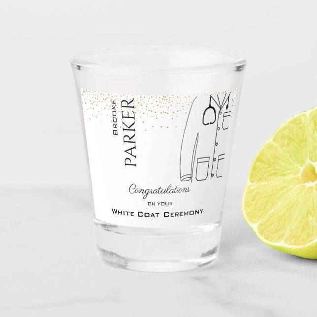 Copo De Shot Parabéns White Casaco Ceremonia Doctor (Frente)
