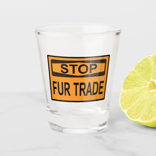 Copo De Shot Parar Sinal de Comércio de Peles - Laranja (Frente)