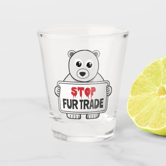 Copo De Shot Pare de trocar pelo urso polar triste (Frente)