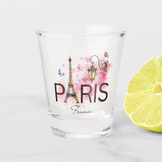 Copo De Shot Paris França Torre e Lâmpada Eiffel
