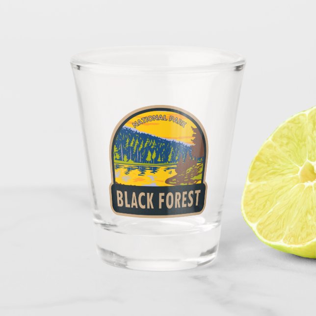 Copo De Shot Parque Nacional da Floresta Negra, Alemanha Vintag (Frente)