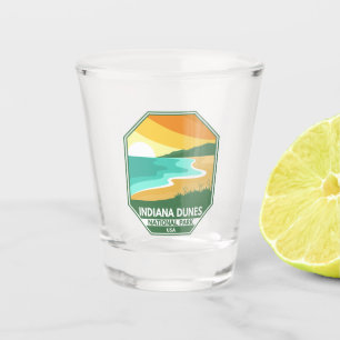 Copo De Shot Parque Nacional de Indiana Dunes - Retro Emblem mí