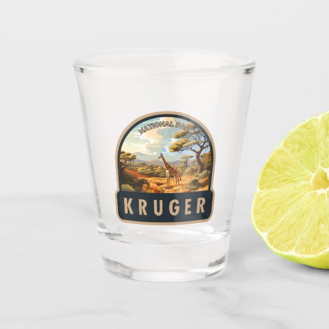 Copo De Shot Parque Nacional Kruger África do Sul Giraffe Vinta (Frente)