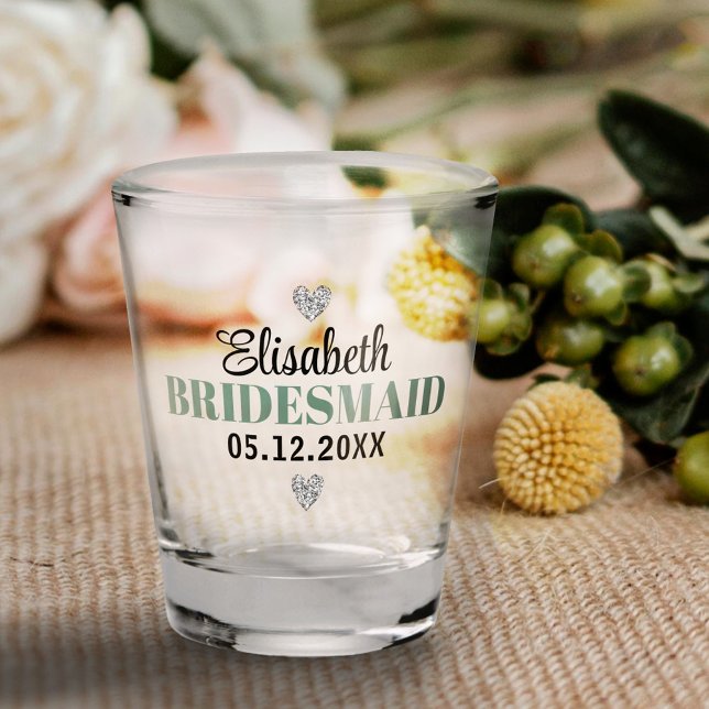Copo De Shot Partido Bridal do Elegante Moderno Script Glitter  (Criador carregado)