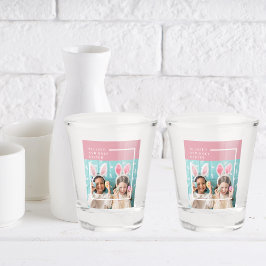 Copo De Shot Páscoa Feliz e Rosa Moderno | Presente de Foto