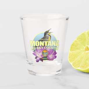 Copo De Shot Pássaro & flor de estado de Montana