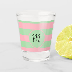 Copo De Shot Pastel verde e rosa