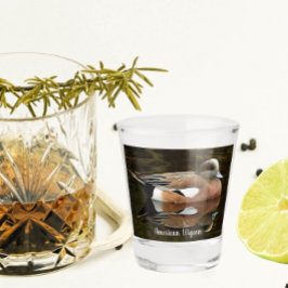 Copo De Shot Pato Americano Wigeon no Pond