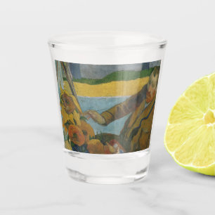 Copo De Shot Paul Gauguin Vincent van Gogh pintando girassóis