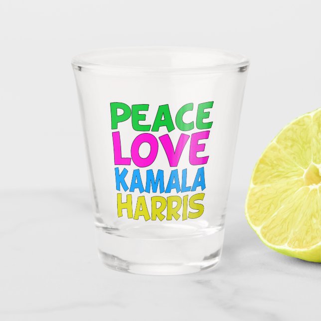 Copo De Shot Peace Love Kamala Harris (Frente)