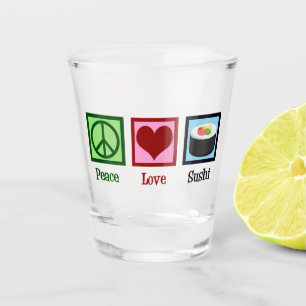 Copo De Shot Peace Love Sushi